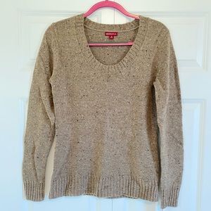 Merona Tan Crewneck Sweater with Speckles